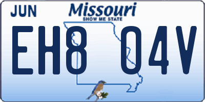 MO license plate EH8O4V