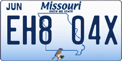 MO license plate EH8O4X