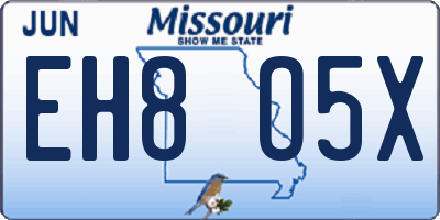 MO license plate EH8O5X
