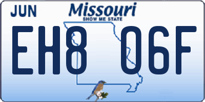 MO license plate EH8O6F