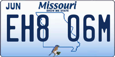 MO license plate EH8O6M