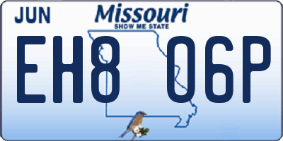 MO license plate EH8O6P