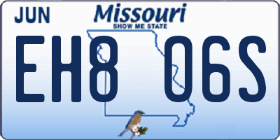MO license plate EH8O6S