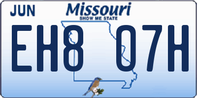 MO license plate EH8O7H