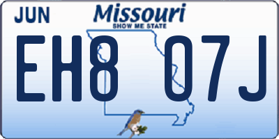 MO license plate EH8O7J