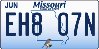 MO license plate EH8O7N