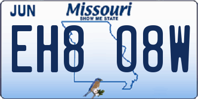 MO license plate EH8O8W