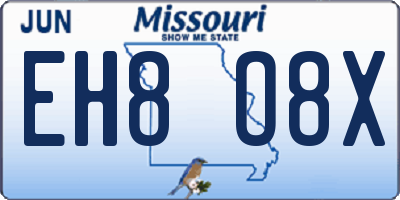 MO license plate EH8O8X