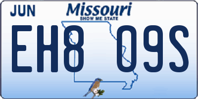 MO license plate EH8O9S