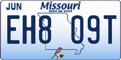 MO license plate EH8O9T