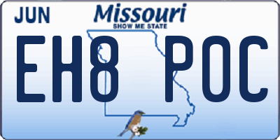 MO license plate EH8P0C