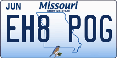 MO license plate EH8P0G