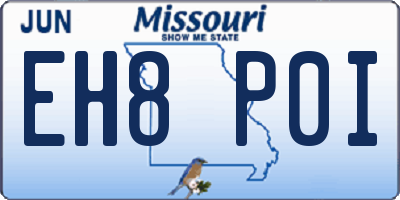 MO license plate EH8P0I