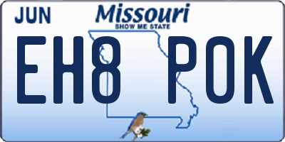 MO license plate EH8P0K