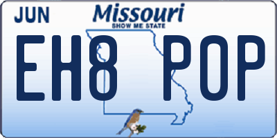 MO license plate EH8P0P