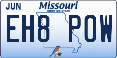 MO license plate EH8P0W