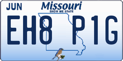 MO license plate EH8P1G