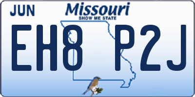 MO license plate EH8P2J