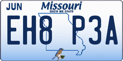 MO license plate EH8P3A
