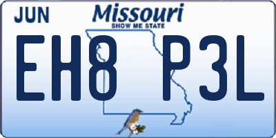 MO license plate EH8P3L