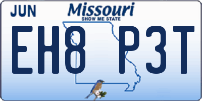 MO license plate EH8P3T