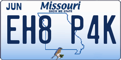 MO license plate EH8P4K
