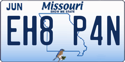 MO license plate EH8P4N
