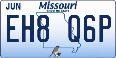 MO license plate EH8Q6P