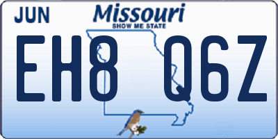 MO license plate EH8Q6Z