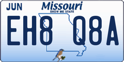 MO license plate EH8Q8A