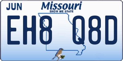 MO license plate EH8Q8D