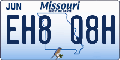MO license plate EH8Q8H