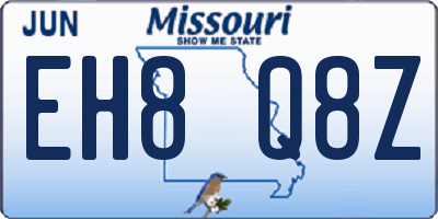 MO license plate EH8Q8Z