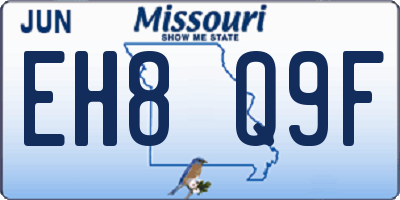 MO license plate EH8Q9F