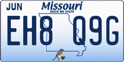 MO license plate EH8Q9G