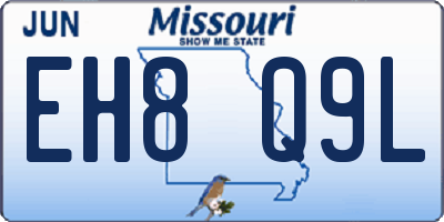 MO license plate EH8Q9L