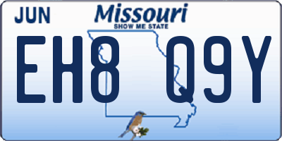 MO license plate EH8Q9Y