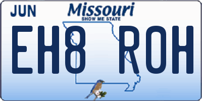 MO license plate EH8R0H