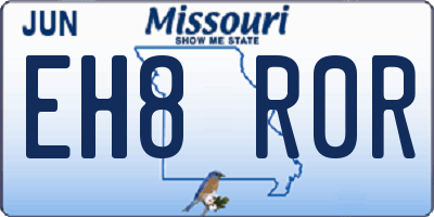 MO license plate EH8R0R