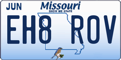 MO license plate EH8R0V