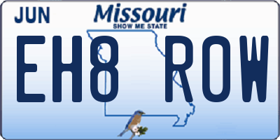 MO license plate EH8R0W