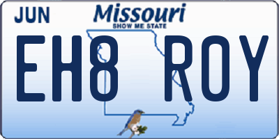 MO license plate EH8R0Y