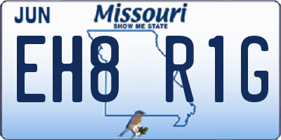 MO license plate EH8R1G
