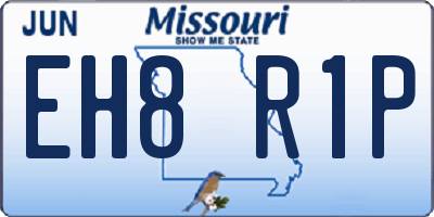 MO license plate EH8R1P