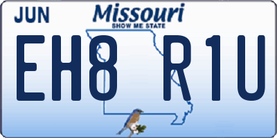 MO license plate EH8R1U