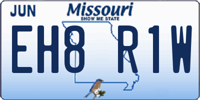 MO license plate EH8R1W