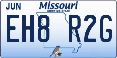 MO license plate EH8R2G