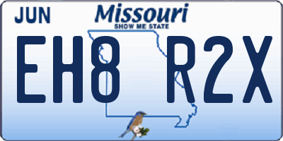 MO license plate EH8R2X