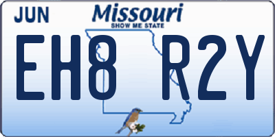 MO license plate EH8R2Y