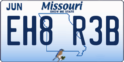 MO license plate EH8R3B